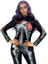 Комбінезон скелет із квітковим принтом Leg Avenue Floral skeleton catsuit M
