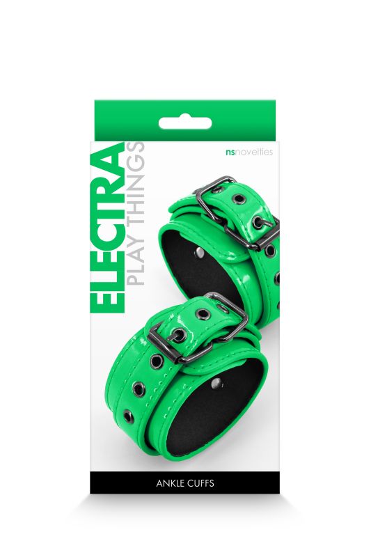 Фіксатори на ноги NS Novelties Electra Play Things Wrist Cuffs, зелений неон вид 2