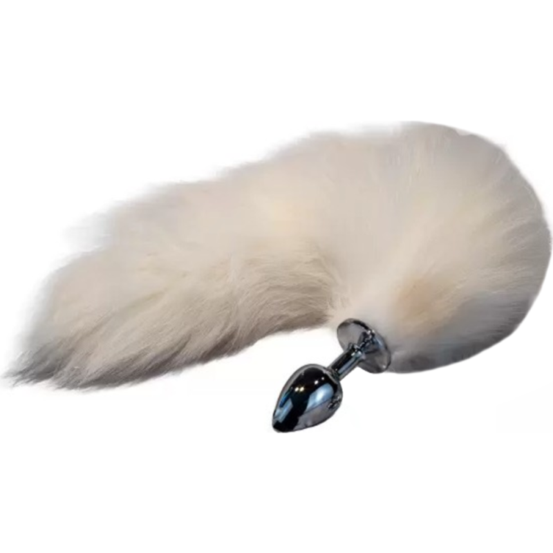 Анальна пробка лисий хвіст DS Fetish Anal plug fox tail white вид 2