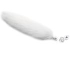 Анальная пробка искусственный меха DS Fetish Anal plug faux fur fox tail white polyeste вид 2