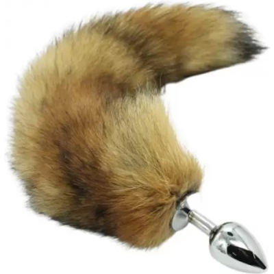 Анальна пробка S лисий хвіст DS Fetish Anal plug S fox tail natural fox