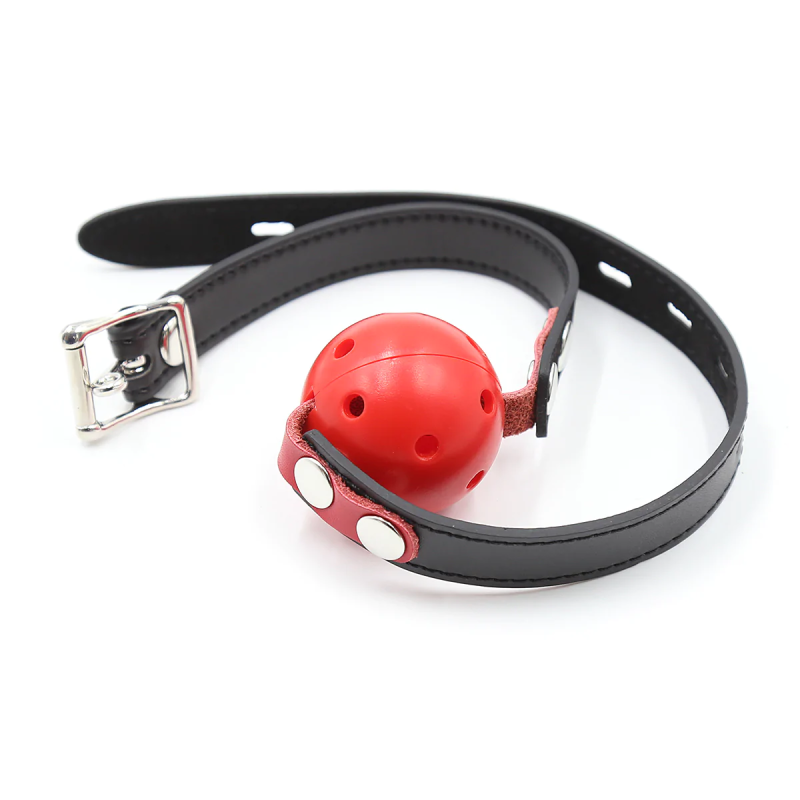 Кляп DS Fetish Locking ball gags M plastic black/red вид 3