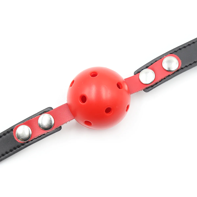 Кляп DS Fetish Locking ball gags M plastic black/red вид 4
