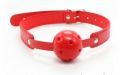 Кляп DS Fetish breathable ball gag red plastic вид 2