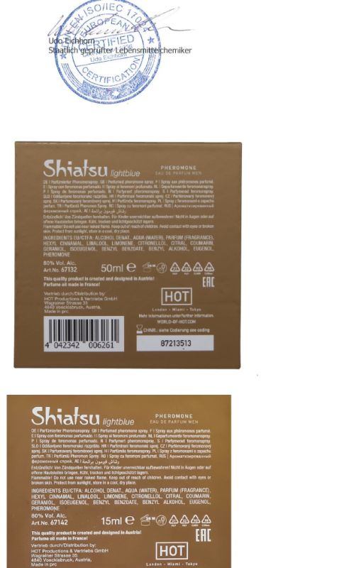 Духи с феромонами мужские SHIATSU Pheromone Fragrance men lightblue, 50 ml вид 11