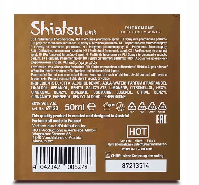 Духи з феромонами жіночі SHIATSU Pheromone Fragrance Women Pink, 50 мл вид 6