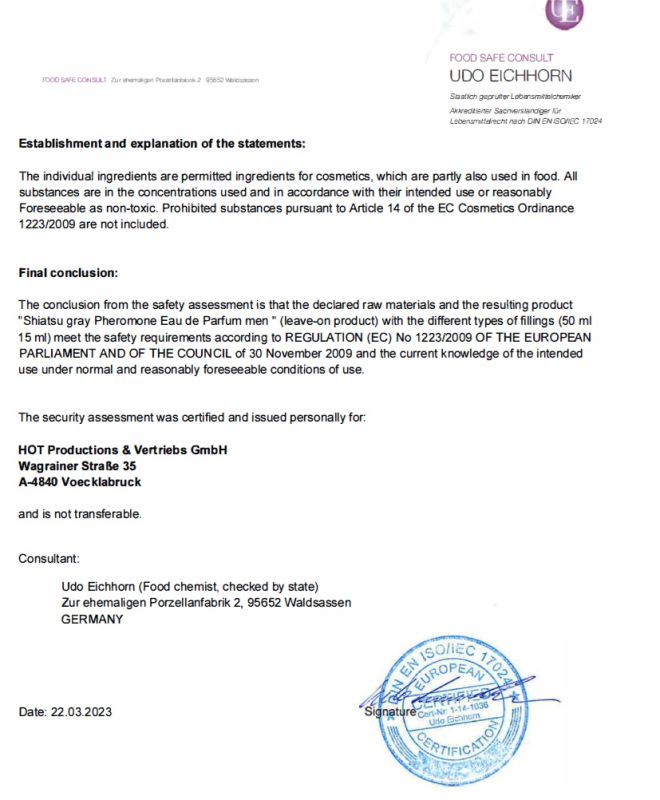 Духи с феромонами мужские SHIATSU Pheromone Fragrance men grey, 15 мл вид 9