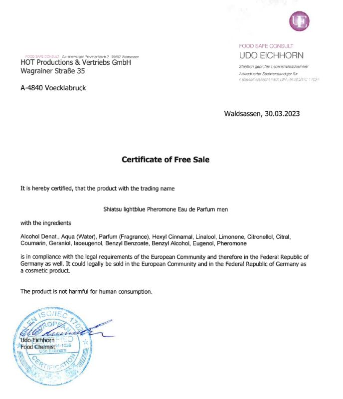 Духи з феромонами чоловічі SHIATSU Pheromone Fragrance men lightblue, 15 мл вид 10