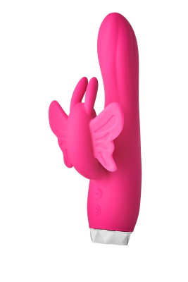 Вибратор кролик в виде Бабочки Dream Toys Flirts Butterfly, розовый, 17 см х 3 см
