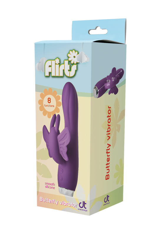 Вібратор-кролик у вигляді Метелики Dream Toys Flirts Butterfly, фіолетовий, 17 х 3 см вид 8