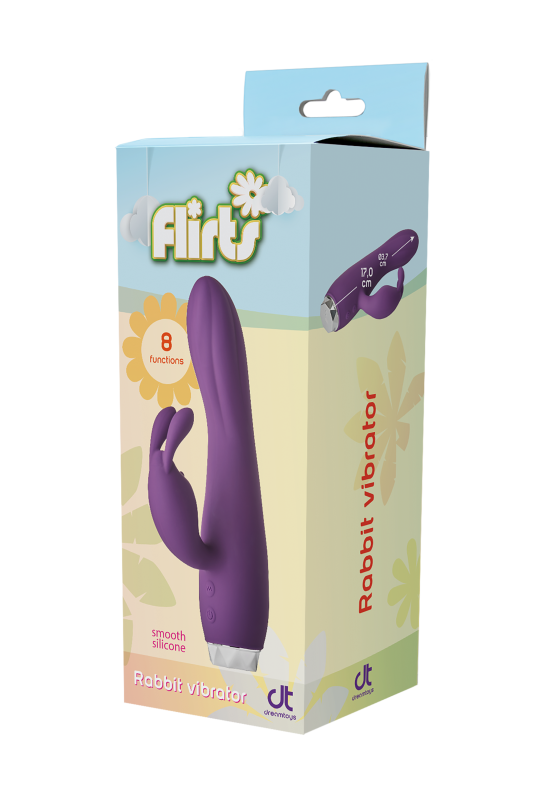 Вибратор кролик Dream Toys Flirts Rabbit, фиолетовый, 17 х 3 см вид 8
