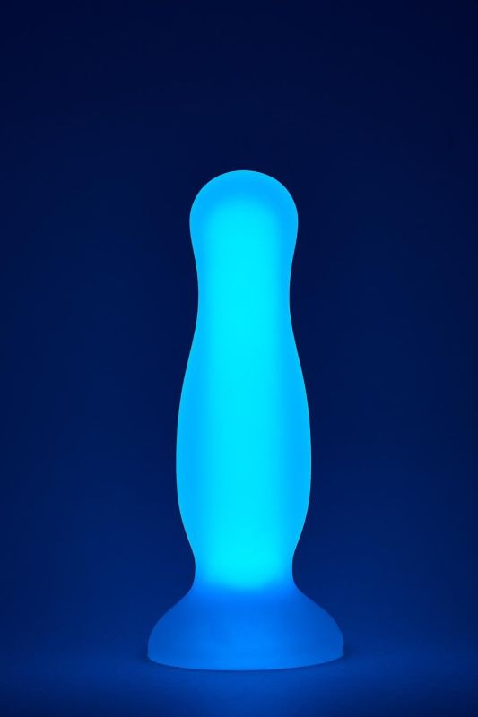 Анальна пробка люмінесцентна Dream Toys RADIANT Glow In The Dark синя, М вид 2