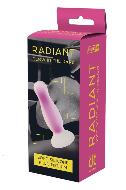Анальная пробка люминесцентная Dream Toys RADIANT Glow In The Dark синяя, М вид 7