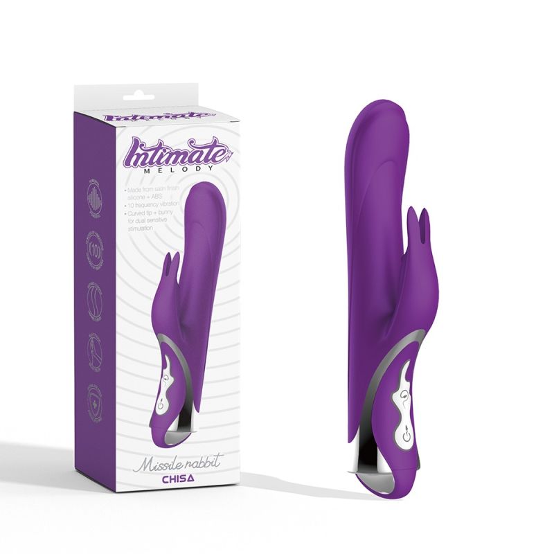 Вибратор-кролик Chisa Intimate Melody Missile Rabbit, фиолетовый вид 2