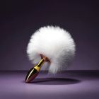 Анальная пробка в виде хвоста кролика Upko Rabbit Fur Bunny Tail Small Butt Plug из кроличьего меха вид 4