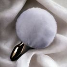 Анальна пробка у вигляді хвоста кролика Upko Rabbit Fur Bunny Tail Small Butt Plug з кролячого хутра вид 5