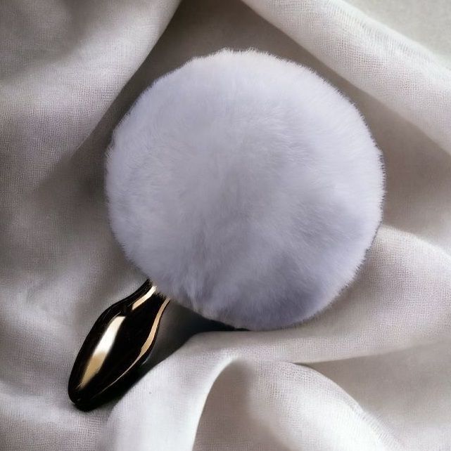 Анальна пробка у вигляді хвоста кролика Upko Rabbit Fur Bunny Tail Small Butt Plug з кролячого хутра вид 5