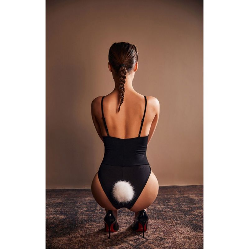 Анальна пробка у вигляді хвоста кролика Upko Rabbit Fur Bunny Tail Small Butt Plug з кролячого хутра вид 7