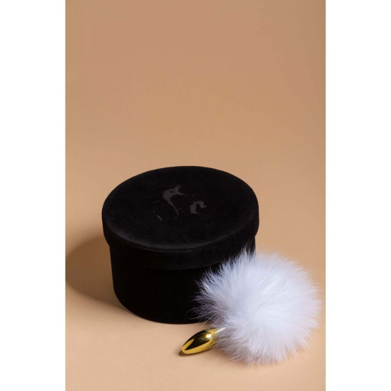 Анальная пробка в виде хвоста кролика Upko Rabbit Fur Bunny Tail Small Butt Plug из кроличьего меха вид 11