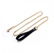 Повідець, італійська шкіра, з металевим ланцюгом, Leather Cosplay Leash UPKO