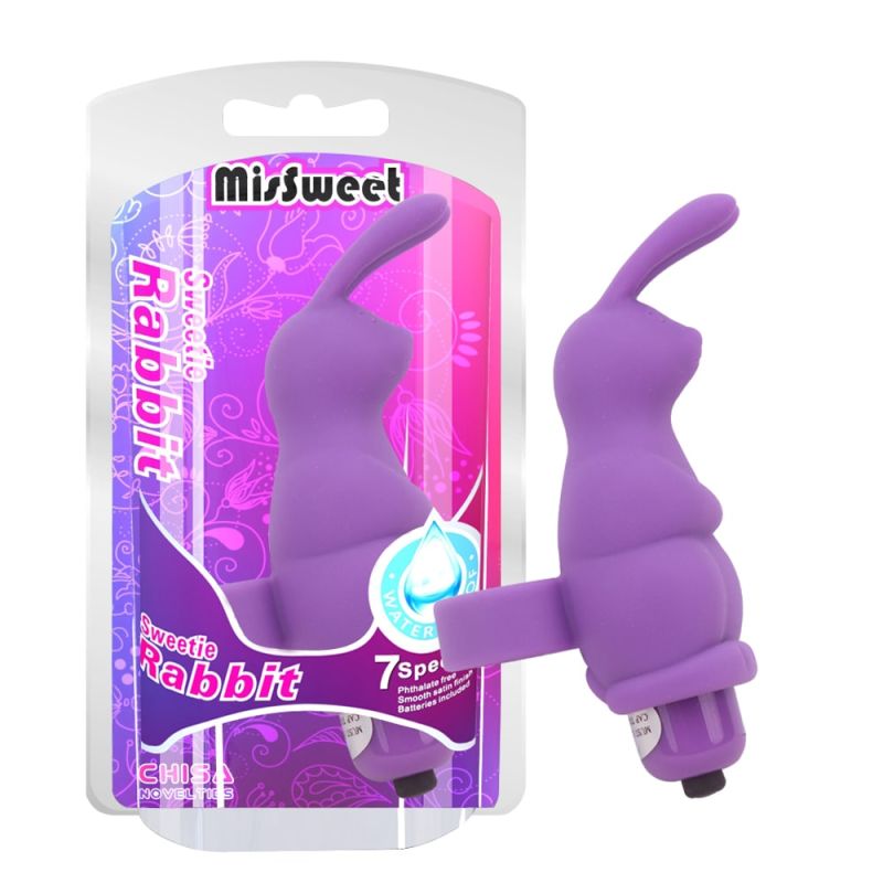 Вібромасажер у вигляді кролика на палець Chisa Mis Sweet Sweeiie Rabbit, фіолетовий вид 2