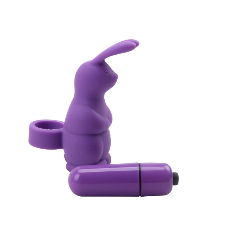 Вібромасажер у вигляді кролика на палець Chisa Mis Sweet Sweeiie Rabbit, фіолетовий вид 3