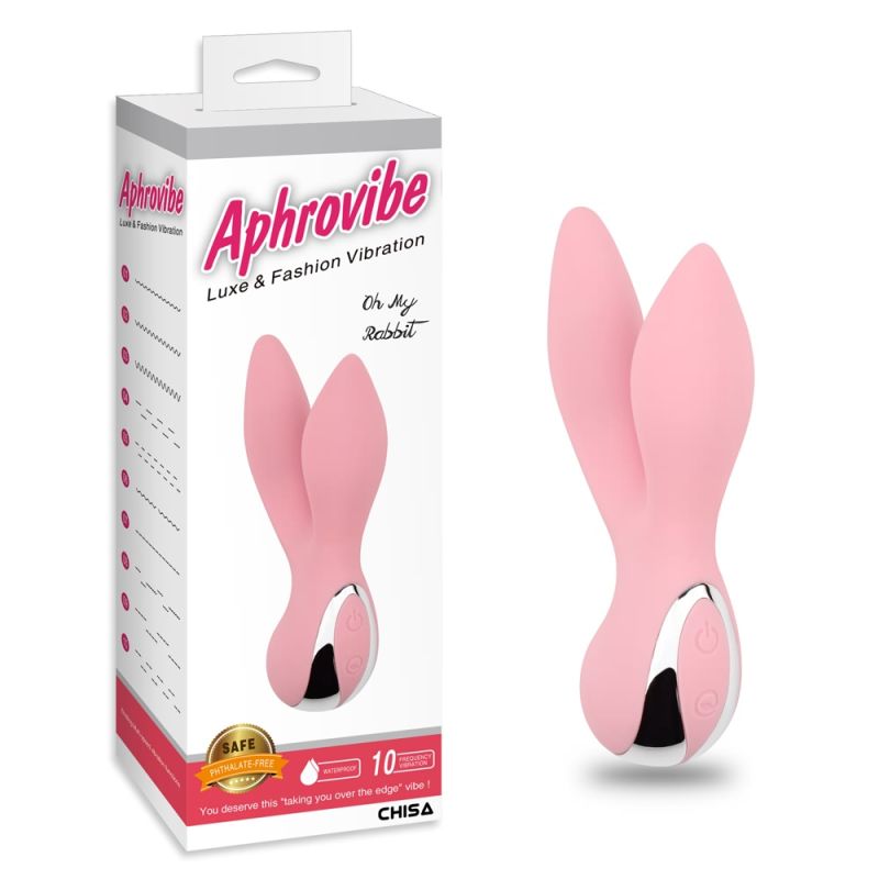Вибратор с 2 отростками Chisa Aphrovibe Oh My Rabbit, нежно-розовый вид 2