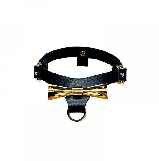Набір БДСМ із збруї та пестисів Butterfly UPKO, італійська шкіра, позолота 24К вид 8