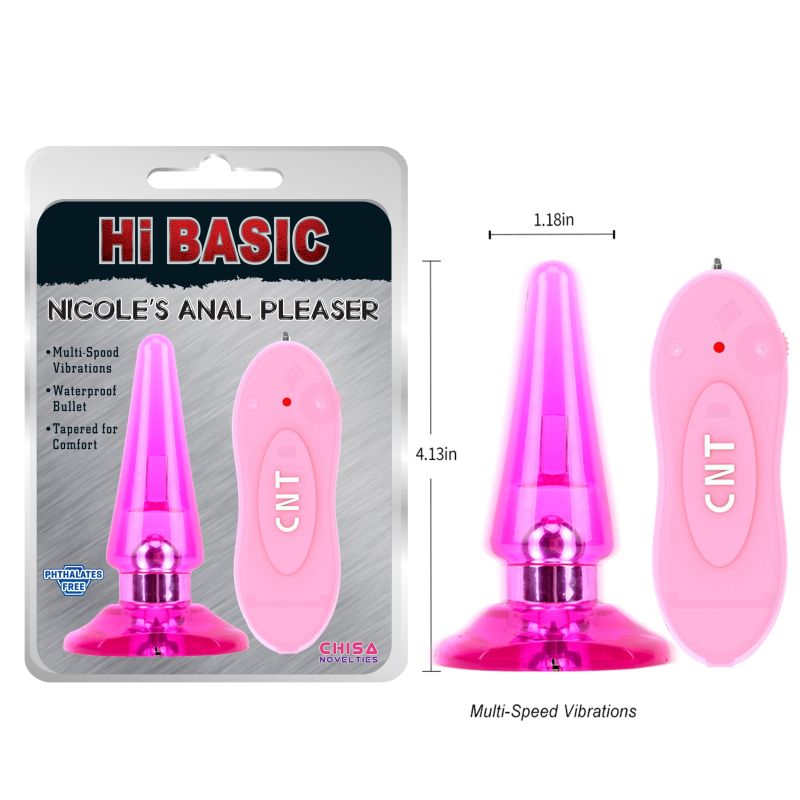 Анальна пробка з вібрацією та пультом Chisa Hi-Basic рожева вид 8