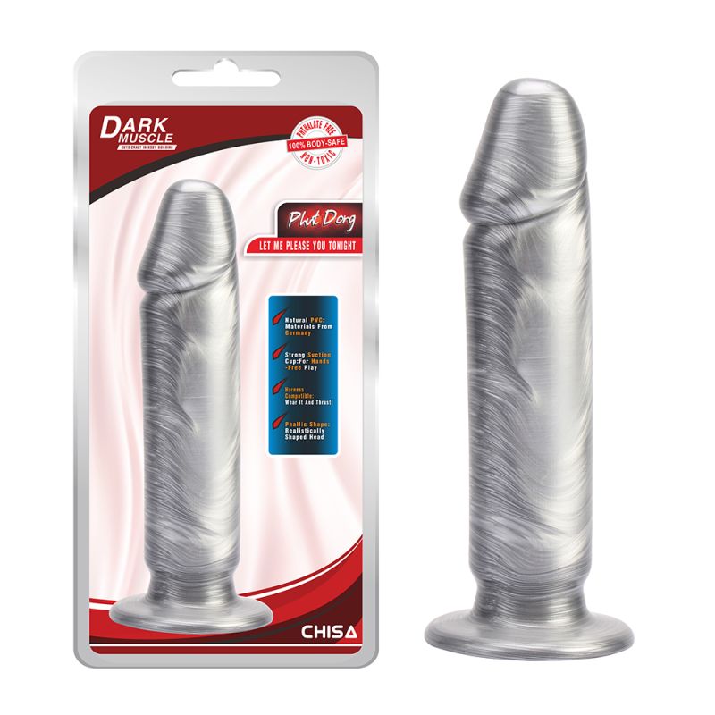 Фалоімітатор на присосці реалістичний Chisa Dark Muscle PHUT Dong, сріблястий вид 2
