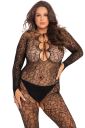 Бодистокинг кружевной с открытым доступом Rene Rofe, черный, XL/2XL