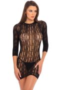 Платье Rene Rofe, с геометрическим узором, черное, S/M