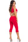 Комбінезон з відкритим плечем Pink Lipstick One Shoulder Cropped Catsuit, червоний, S/M вид 3