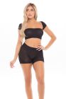 Комплект из 3-х вещей: шорты, бандо и болеро, Pink Lipstick, черный, One Size вид 2