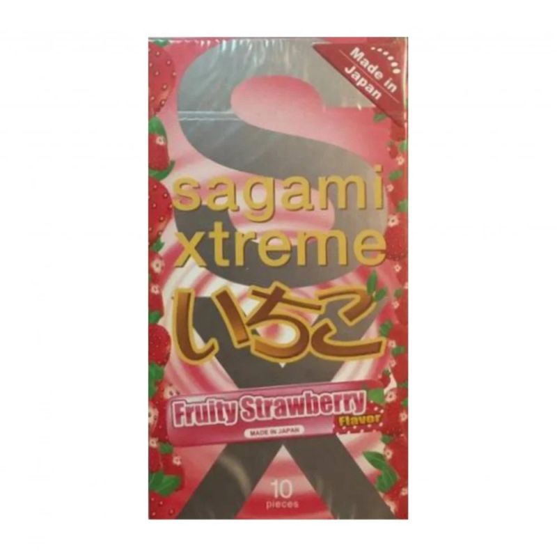 Ультратонкі презервативи Sagami Xtreme Strawberry 0,04 мм (ціна за упаковку, 10 шт.) вид 4