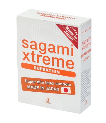 Супертонкие презервативы латексные Sagami Xtreme Superthhin (цена за упаковку, 3 шт.)
