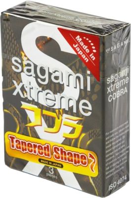 Супертонкие латексные презервативыі Sagami Xtreme Cobra (цена за упаковку, 3 шт.)