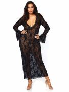 Черное кружевное платье макси Leg Avenue