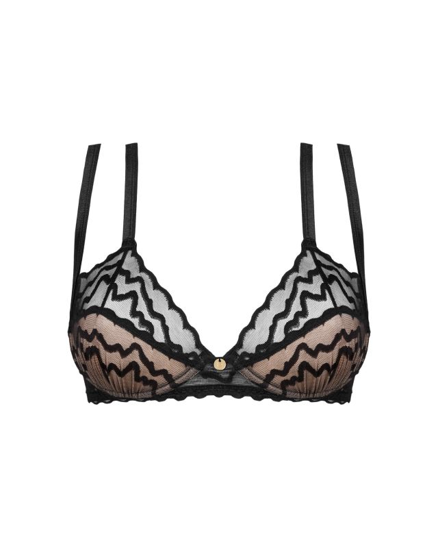 Бюстгальтер із подвійними лямками Obsessive Arienna чорний, XS/S вид 6