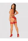 Комплект белья кружевной с декоративными лямками Obsessive Mellania красный, L/XL вид 5