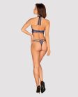 Комплект білизни Obsessive FLOWLACE з квітковим мереживом, синій, L/XL вид 5