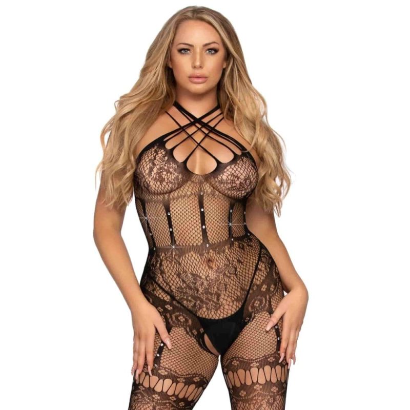 Комбинезон с доступом в стразах Leg Avenue, черный O\S вид 4