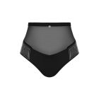 Трусики з високою посадкою та блискучою бахромою Obsessive Milladis, чорний, XS/S вид 6