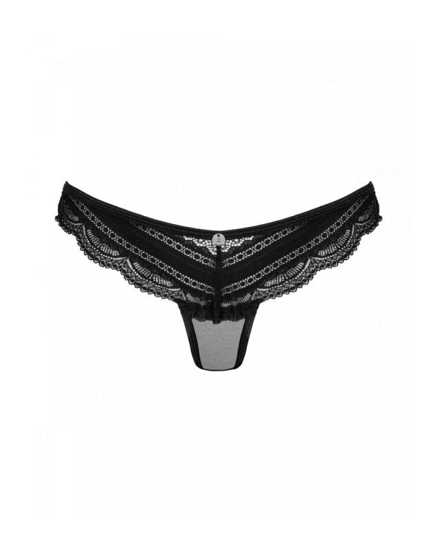 Трусики напівпрозорі з мереживом Obsessive Ivannes чорний, L/XL вид 8