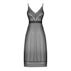 Пеньюар длинный Obsessive Estiqua с открытой спиной, черный, M/L вид 8