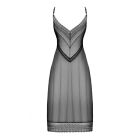 Пеньюар довгий Obsessive Estiqua з відкритою спиною, чорний, M/L вид 9