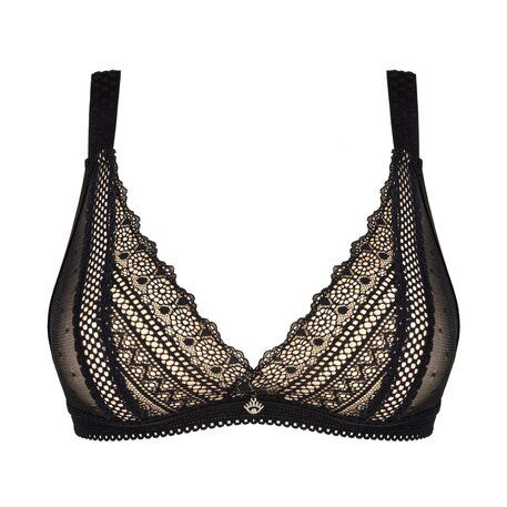 Бюстгальтер з мереживним оздобленням Obsessive Estiqua, чорний, XS/S вид 8