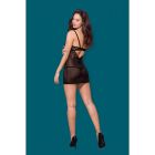 Пеньюар Obsessive 867-CHE-1 с кружевным лифом, черный, L/XL вид 5