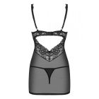 Пеньюар Obsessive 867-CHE-1 с кружевным лифом, черный, L/XL вид 7