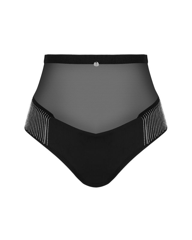 Напівпрозорі трусики з блискучою бахромою Obsessive MILLADIS чорний, M/L вид 8